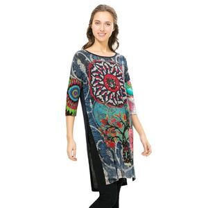 Desigual Dress Women's size Large Multicolor Blue Art to Wear Artsy Maximalist